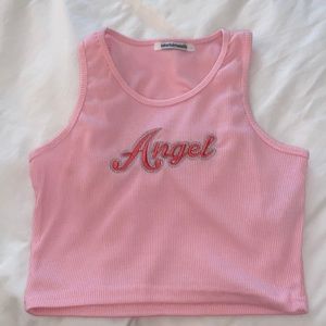 Pink angel crop top